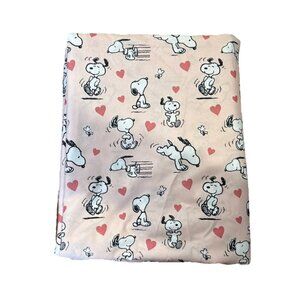 Peanuts Snoopy Queen Flat Sheet By Berkshire Pink With Hearts Valentines Day